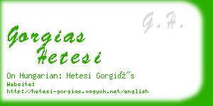 gorgias hetesi business card